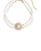 self-portrait self-portrait Gold Crystal Pearl Choker - 1