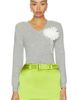 self-portrait self-portrait Grey Flower Wool Jumper - 1