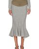 self-portrait self-portrait Grey Knit Khaki Denim Insert Midi Skirt - 1