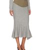 self-portrait self-portrait Grey Knit Khaki Denim Insert Midi Skirt - 2