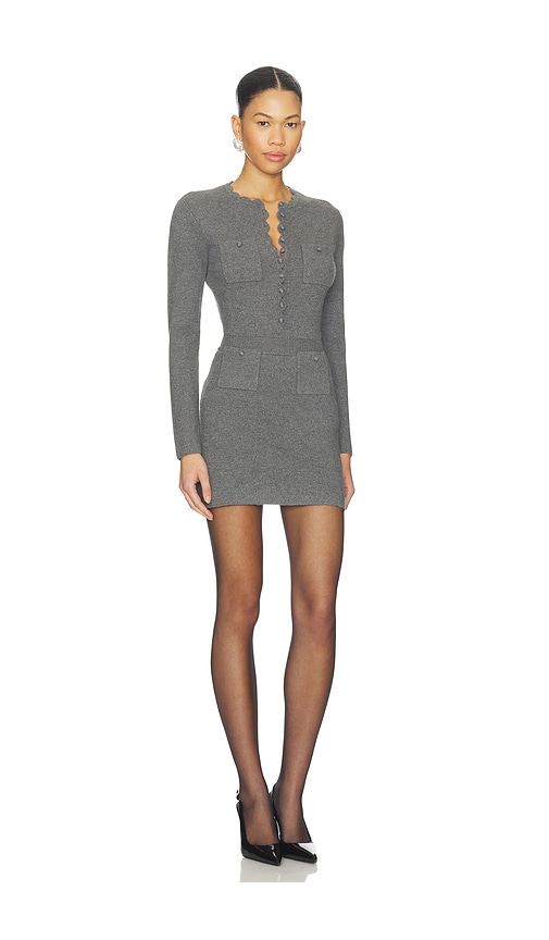 self-portrait - Grey Knit Mini Dress