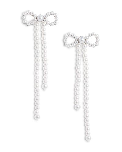 Self-portrait Self-Portrait Imitation Pearl Bow Dangle Earrings