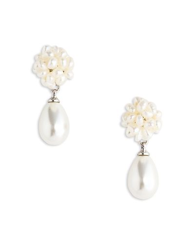 Self-portrait Self-Portrait Imitation Pearl Cluster Droplet Earrings