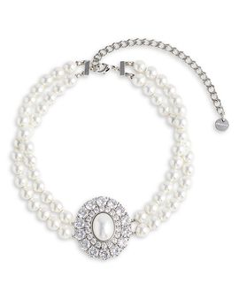 Self-portrait Self-Portrait Imitation Pearl Crystal Choker, 11.8