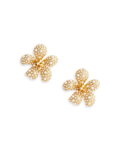 Self-portrait Self-Portrait Imitation Pearl Encrusted Flower Earrings