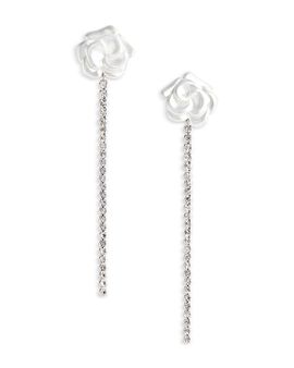 Self-portrait Self-Portrait Imitation Pearl Flower Crystal Droplet Earrings