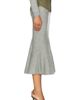 self-portrait self-portrait Knit Khaki Denim Insert Midi Skirt - 3