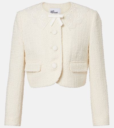 Self-Portrait Self-Portrait Lace-trimmed bouclÃ© jacket