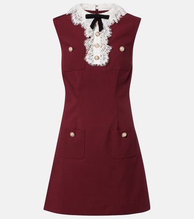 Self-Portrait Self-Portrait Lace-trimmed crÃªpe minidress