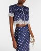 Self-Portrait Self-Portrait Lace-trimmed polka-dot satin crop top - 2