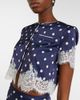 Self-Portrait Self-Portrait Lace-trimmed polka-dot satin crop top - 3