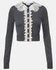 Self-Portrait Self-Portrait Lace-trimmed wool cardigan - 1