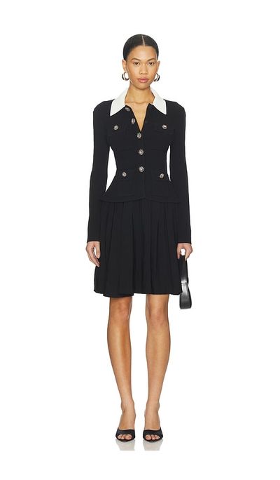 knee length dresses for ladies Self-portrait - Viscose Rib Knit Mini Dress