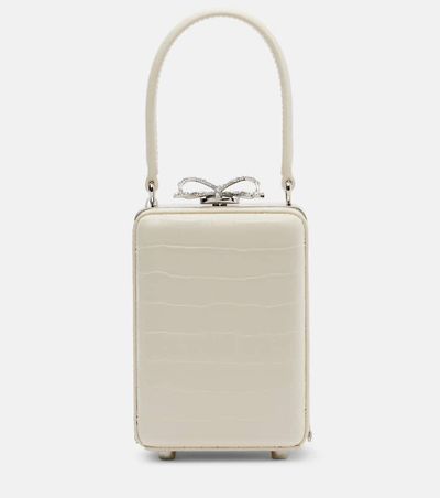 Self-Portrait Self-Portrait Micro croc-effect embellished leather tote bag