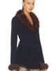 self-portrait self-portrait Navy Faux Fur Knit Cardigan - 2