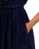 Self-portrait Self-Portrait Navy Ramie Collared Midi Dress - 3
