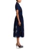 Self-portrait Self-Portrait Navy Ramie Collared Midi Dress - 5