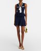 Self-Portrait Self-Portrait Peplum pointelle cotton-blend minidress - 2