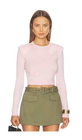 self-portrait self-portrait Pink Flower Knit Jumper