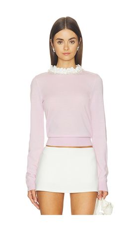 self-portrait self-portrait Pink Flower Light Knit Jumper