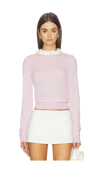 self-portrait self-portrait Pink Flower Light Knit Jumper