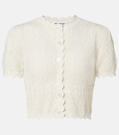 Self-Portrait Self-Portrait Pointelle cropped cardigan