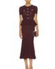 self-portrait self-portrait Pointelle Peplum Knit Midi Dress - 1