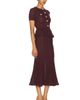 self-portrait self-portrait Pointelle Peplum Knit Midi Dress - 2