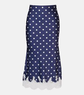 Self-Portrait Self-Portrait Polka-dot satin midi skirt