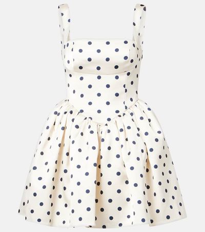 Self-Portrait Self-Portrait Polka-dot satin minidress