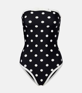 Self-Portrait Self-Portrait Polka-dot strapless swimsuit