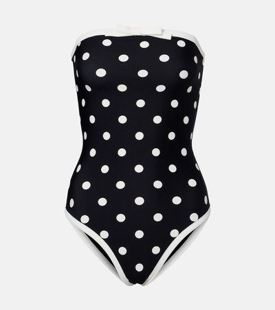 Self-Portrait Self-Portrait Polka-dot strapless swimsuit