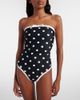 Self-Portrait Self-Portrait Polka-dot strapless swimsuit - 2
