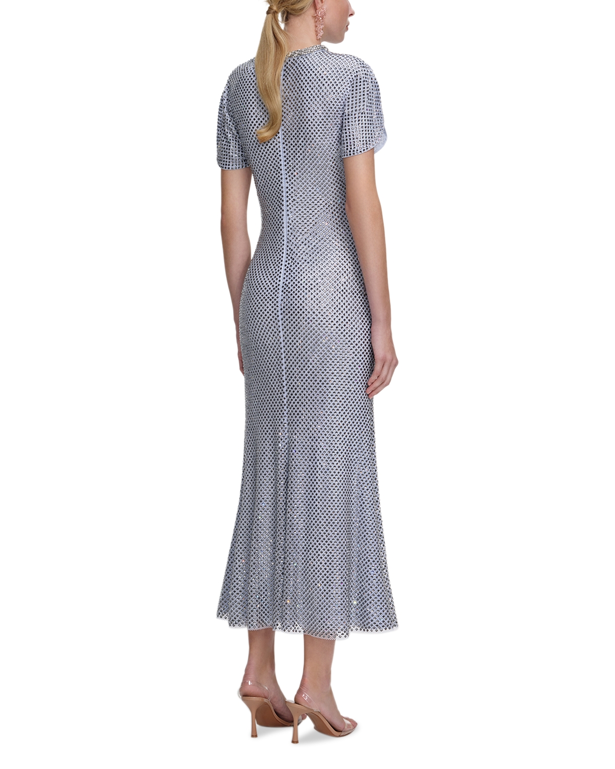 slim fit dress slacks Gold Rhinestone Drape Maxi Dress – self-portrait