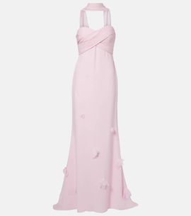 Self-Portrait Self-Portrait Scarf-detail georgette gown