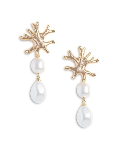 Self-portrait Self-Portrait Sculptural Imitation Pearl Statement Earrings