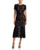 Self-portrait Self-Portrait Sequin Lace Embellished Round Neck Midi Dress - 1