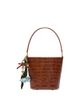 Self-portrait Self-Portrait Small Croco Embossed Leather Bucket Bag - 1