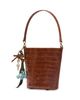 Self-portrait Self-Portrait Small Croco Embossed Leather Bucket Bag - 3