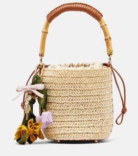 Self-Portrait Self-Portrait Small raffia bucket bag