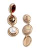Self-portrait Self-Portrait Stone & Imitation Pearl Linear Drop Earrings - 2