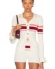 self-portrait self-portrait Stripe Viscose Knit Button Top - 1