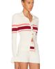 self-portrait self-portrait Stripe Viscose Knit Button Top - 2