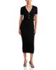 Self-portrait Self-Portrait V Neck Belted Rib-Knit Midi Dress - 1