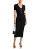 Self-portrait Self-Portrait V Neck Belted Rib-Knit Midi Dress - 2