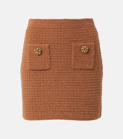 Self-Portrait Self-Portrait Waffle-knit embellished pencil skirt