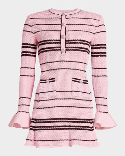 Self-Portrait Striped Knit Mini Dress