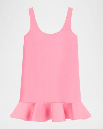 Self-Portrait Taffeta Drop-Waist Mini Dress