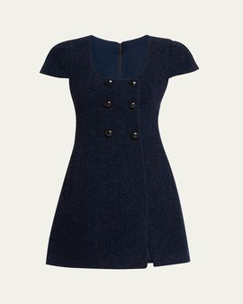 knee length dresses for ladies Self-Portrait - Kjoler - Sequin Knit Mini Dress - Blue main image 0