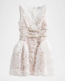 Self-Portrait Tulle Laced A-Line Mini Dress